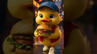 Cute Duckling Loses Burger To Panda #cuteduckling #ducklingfunny #ducklingcute #ducklingburger