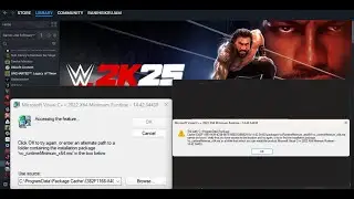 Исправление ошибки WWE 2K25. Ошибка минимальной среды выполнения Microsoft Visual C++ 2022.