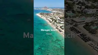 📍Maragas Beach, Naxos Greece | Drone Pure Summer Aerial Flyover #naxos #greece #aegeansea#greeklife