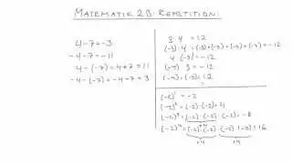 Matematik 2b: Repetition: Negativa tal
