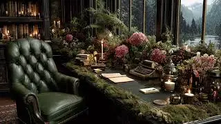 Gothic Writer's Retreat Ambience 🖋️ Rainy Lake & Candlelight Instrumental for Focus & Creative Flow