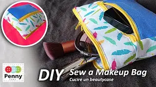 How to sew a zipper pouch | DIY Makeup bag | Tutorial beauty-case | Coser bolsa con cremallera |