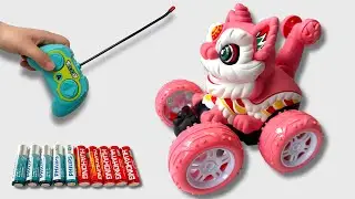 Unboxing RC Lion Dance Car, Transform Rotating Sports Car, RC Truck, Gear Railway, Toy Car Unboxing