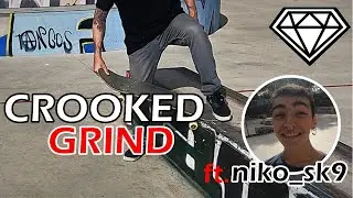 How To CROOKED GRIND ✅ Como Hacer KGRIND ☑️ Beginner Skateboard Trick 💯