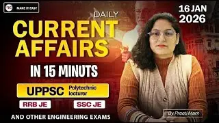 16 jan Current Affairs | Daily Current affairs for SSC JE 2026 , RRB JE 2026 and Je Exams
