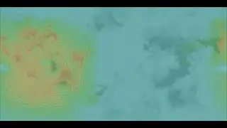World 515 - Temperature map of Weather simulation on custom heightmap (cycle 1-6 553)