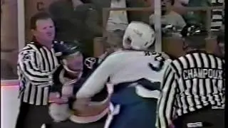 Brendan Shanahan vs Bob Rouse NHL Oct 7/91