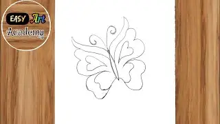 Easy butterfly drawing step by step 