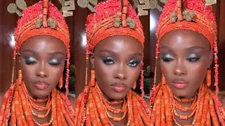 How to do Edo bridal makeup. #makeuptutorial #beginnerfriendly #eyeshadowtutorial