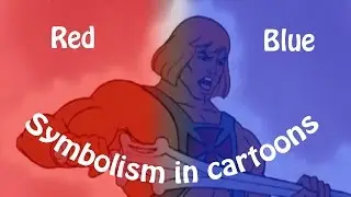 Symbolism in cartoons. Colors Red and Blue.