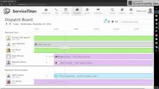 Testing the Clock in/out feature in the Service Titan