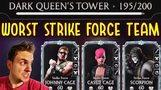 MK Mobile. I Faced THE WORST Strike Force and Assassin Team in the Game. Dark Queen's Tower 192-199.