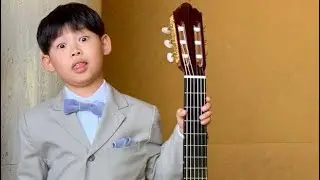 【小学生ギター】アルハンブラの想い出 身長128cmの子供が弾いてみた！ おーちゃん Ochan Recuerdos de la Alhambra タレガ 発表会　思い出 宮殿 トレモロ