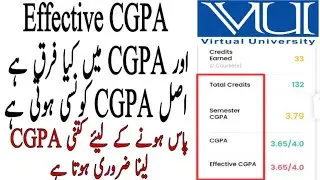 VU Result 2025 / What is Effective CGPA / How to check Subject wise result / What is passing CGPA