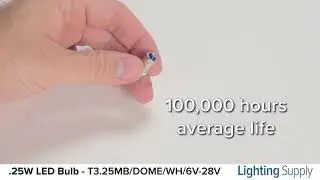 Standard LED 6V-28V Dome Top Miniature Bulb (T3.25MB/DOME/WH/6V-28V)