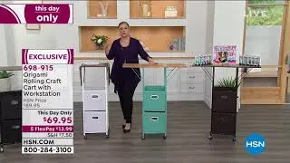 Origami Rolling Craft Cart with Workstation