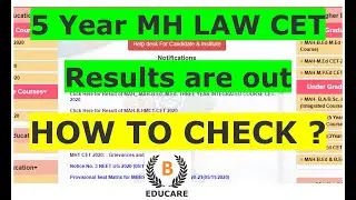 Results are out for 5 Year MH #CET LAW 2020 ( Video by @clatMHcetlawbyBeducare )