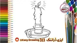 Haw to draw candle|Easy draw candle Drawig Step by Step|easy Drawing For kids Tutorial|kids drawing|