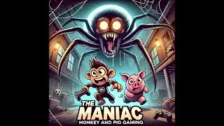 🐒🐷 Monkey And Pig Gaming Face the 🕷️ GIANT Spider in The Maniac: 😱 Terrifying Chase! 🏃💨