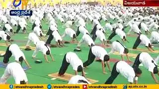 Minister Devineni and Kesineni Performs Yoga | Surya Aradhana | Vijayawada