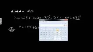 Решение тригонометрического уравнения sin(x) = -0,5