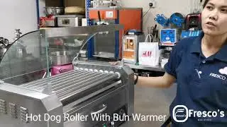 Hot Dog Roller Grill With Bun Warmer by Fresco