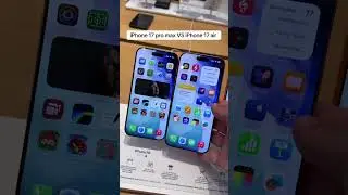 iPhone 17 pro max ornage VS iPhone 17 air size comparison.