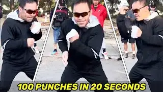 (WOW!) Manny Pacquiao hits FULL THROTTLE SPEED week 3 of camp; 100 PUNCHES in 20 SECONDS at AGE 46