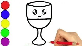 How To Draw a Cute Drink Glass of Water Draw Cute Things || Drink Glass of Water Drawing 