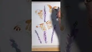 lets draw and paint butterflies and lavender ,  easy drawing and painting techniques