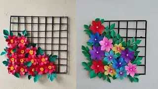 Beautiful Paper Flower Wall Hanging 🌸 | Easy DIY Home Decor | Rucha's creation