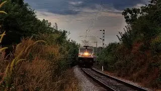 Storming High Speed TVC Rajdhani Shatters Silence at Udupi countryside [KONKAN RAILWAY]