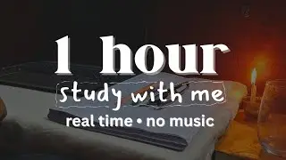 Study with me for 1 hour | no music | real time