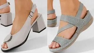 VERY COMFORTABLE OFFICE STYLE GREY SANDALS FOR WOMEN LATEST CASUAL WEAR GREY SANDALS NEW COLLECTION