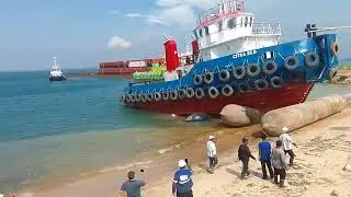 Launching Tug Boat Citra 35B Building PT Chandra Jaya Maritim Batam.