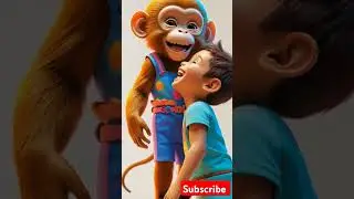 monkey and boy beautiful video #aitools #funny #funnyanimal #aiart #viralshort #monkeyandboy