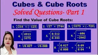 Find the value of Cube Roots- Important Questions - Cubes & Cube Roots-SQ-1 - DAV Math -Class 8