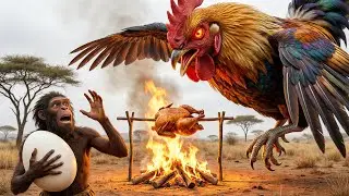 Life 2 Million Years Ago 🐔⚔️ Giant Prehistoric Chicken Attacks Early Human!