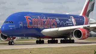 FIRST VISIT! - EMIRATES A380-800 STUNNING ‘NBA LIVERY’ DEPARTS MANCHESTER AIRPORT, 23/05/25 ✈️