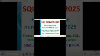 SQL 2025 Tutorials | Add line numbers in SQL 2025