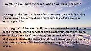 OPIc & TOEIC Exam Prep BEACH QUESTION: Common Questions and Answers