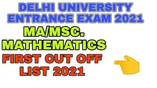 DU MA/MSC MATHMATICS FIRST CUT OFF LIST 2021#du #ducutoffs #ducutoff2021  #duupdate #collegeupdates