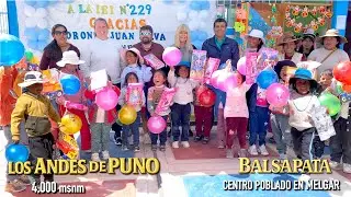 Niños quechuahablantes de los Andes a 4,000 msnm bajo 0ºC, extrema pobreza, reciben alegria navideña