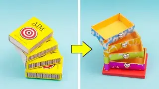 DIY Miniature organizer with matchbox very easy || How to make mini organizer for mini things