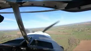 Approach and landing at Oaksey Park Airfield in a C42 microlight - April 2023