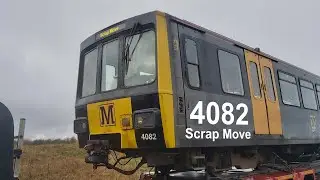 Tyne and Wear Metrocar 4082 leaving Howdon depot for the scrap, feat 4004 (13/03/25)