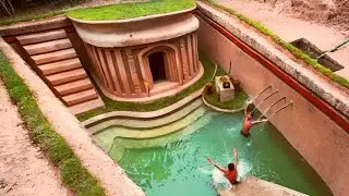 210 Days How To Build Underground Private Pool in Underground Tunnel House