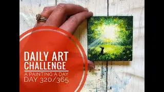Daily Art Challenge 320/365 | Fantasy Fairy Forest Spring Bunny |Acrylic Painting Timelapse Relaxing