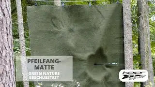 Beschusstest Pfeilfangmatte Pfeil vs. Schrot - BOGENSPORT BEIER