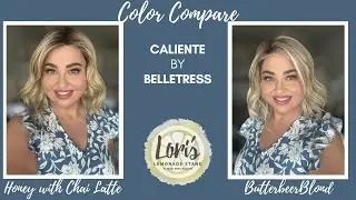 COLOR COMPARE:  BelleTress' Butterbeer Blond vs Honey with Chai Latte